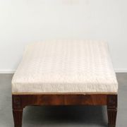 Antique French sofa from the 19th century in Empire style with a silk seat