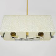 Modernist brass and perspex chandelier Maison Arlus France from the 1950s