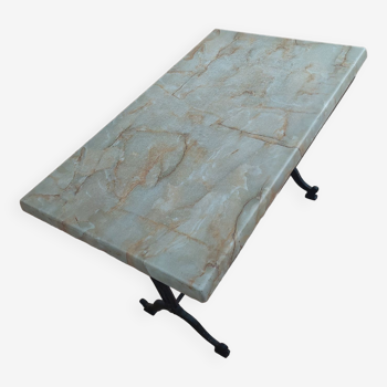 Table  de bistrot en marbre pied en fer