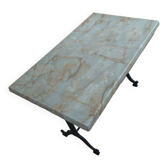Marble bistro table with iron foot