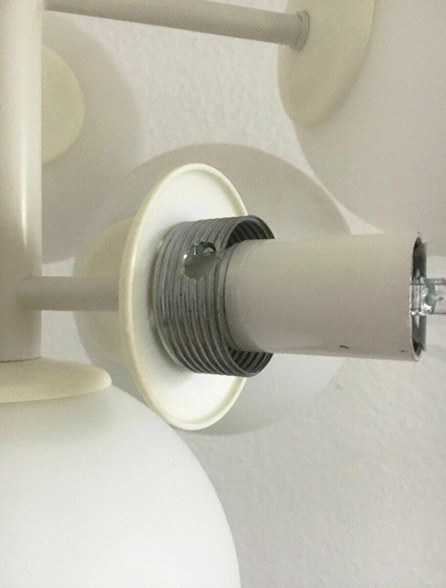 Mid-century modern Swiss glass replacement part for E.R. Nele Temde lamps, 1960s.