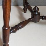 Vintage turned solid wood tripod stool