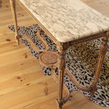 Console old feet wood and marble top