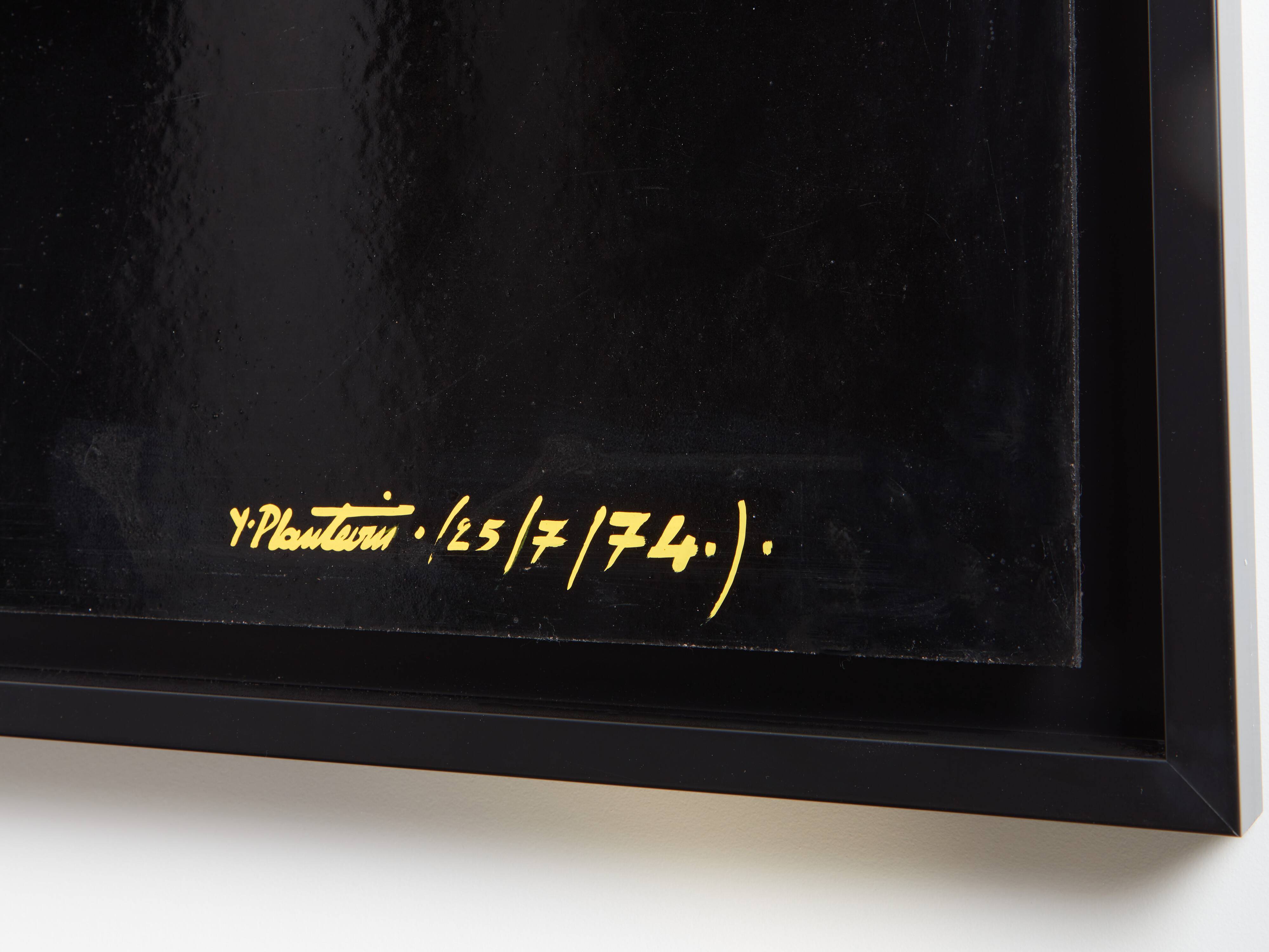 Yves Plantevin large oil on wood panel 1974