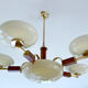 Art deco chandelier, glass, wood and glass, 30s