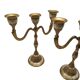 Set of 3-light brass candlesticks with mother-of-pearl intrusion
