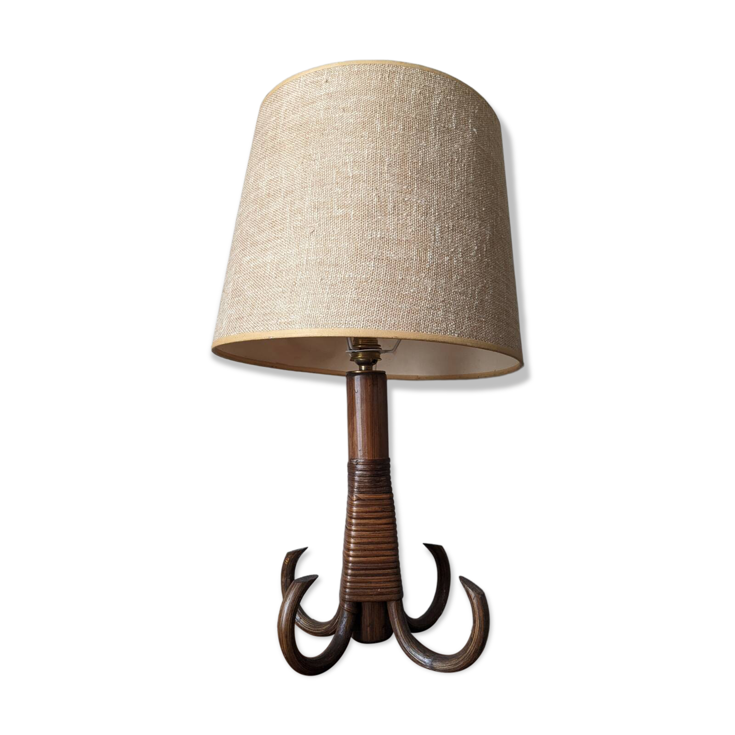 Bamboo rattan bedside lamp, Scandinavian country style