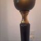 Tripod floor lamp – 1950s – wood and brass.