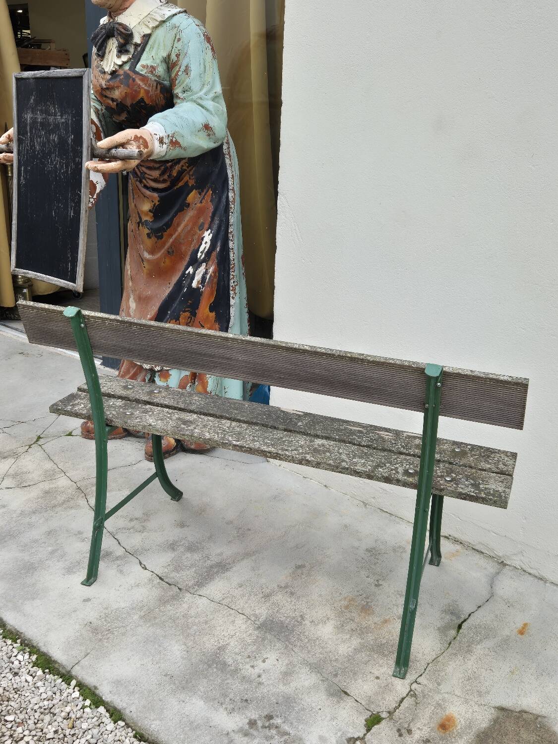 Old patinated garden bench 1950s