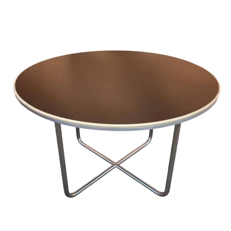 Willem hendrik gispen, art deco modernist round coffee table, tubular structure