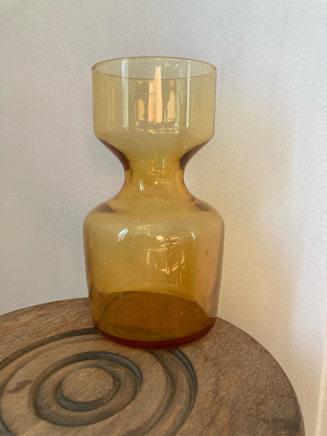 Amber glass vase