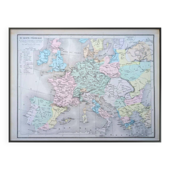 Feudal Europe, original map printed in 1879.