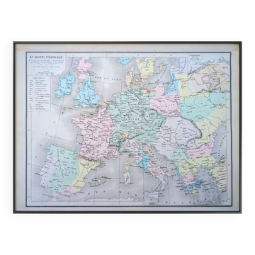 Feudal Europe, original map printed in 1879.