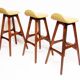 Three 1960s Danish Bar Stools In Rosewood & Leather by Erik Buch