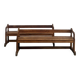 Pair of communal benches in solid oak, 1950s.