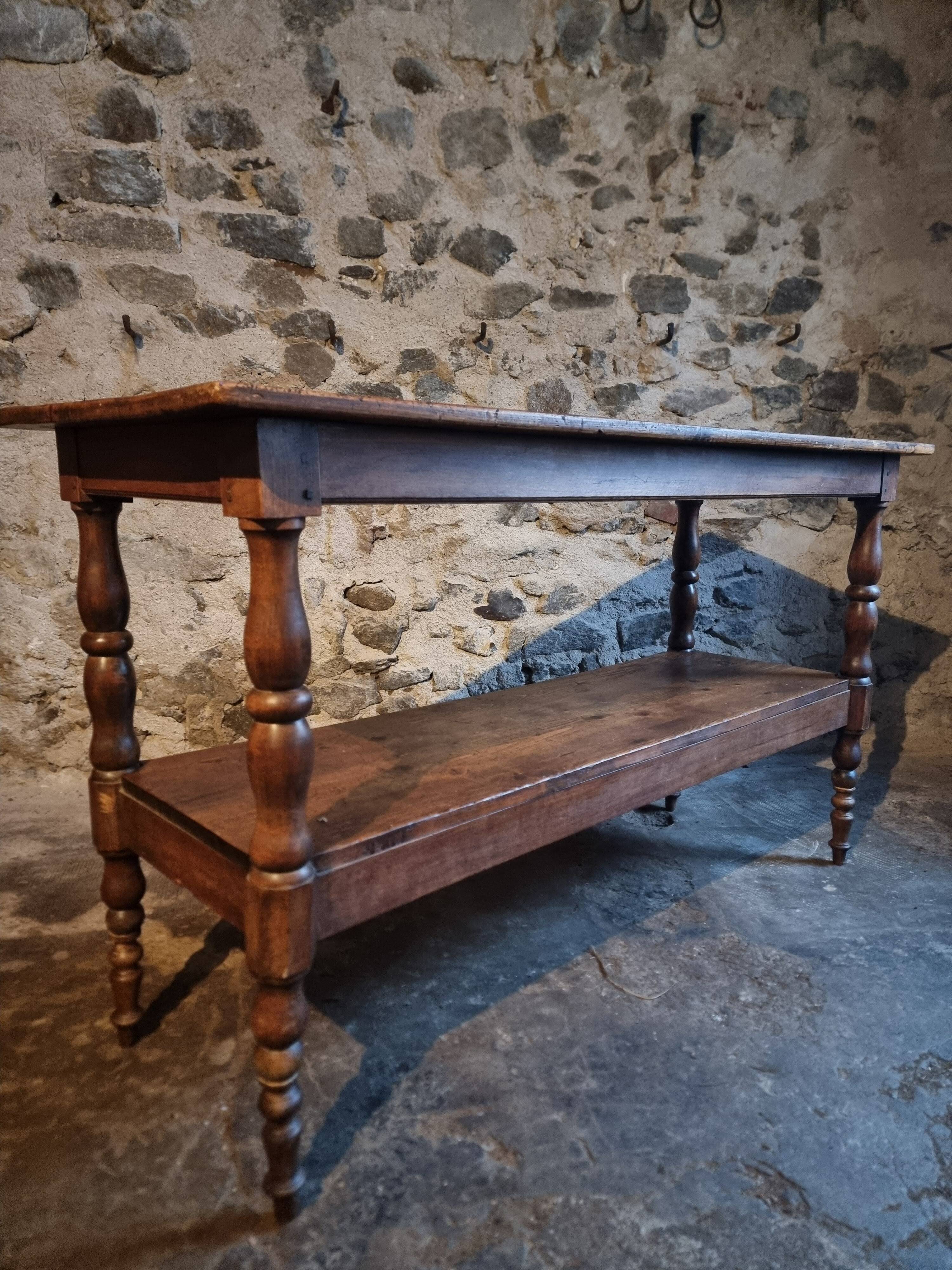 Console / service table or kitchen island French antique, 1880–1920