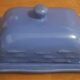 Butter maker in blue ceramic fish pattern