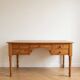 Large solid pine minister's desk with turned legs.