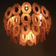 Chandelier vintage des années 70 avec 51 médaillons en verre rose, 37 cm