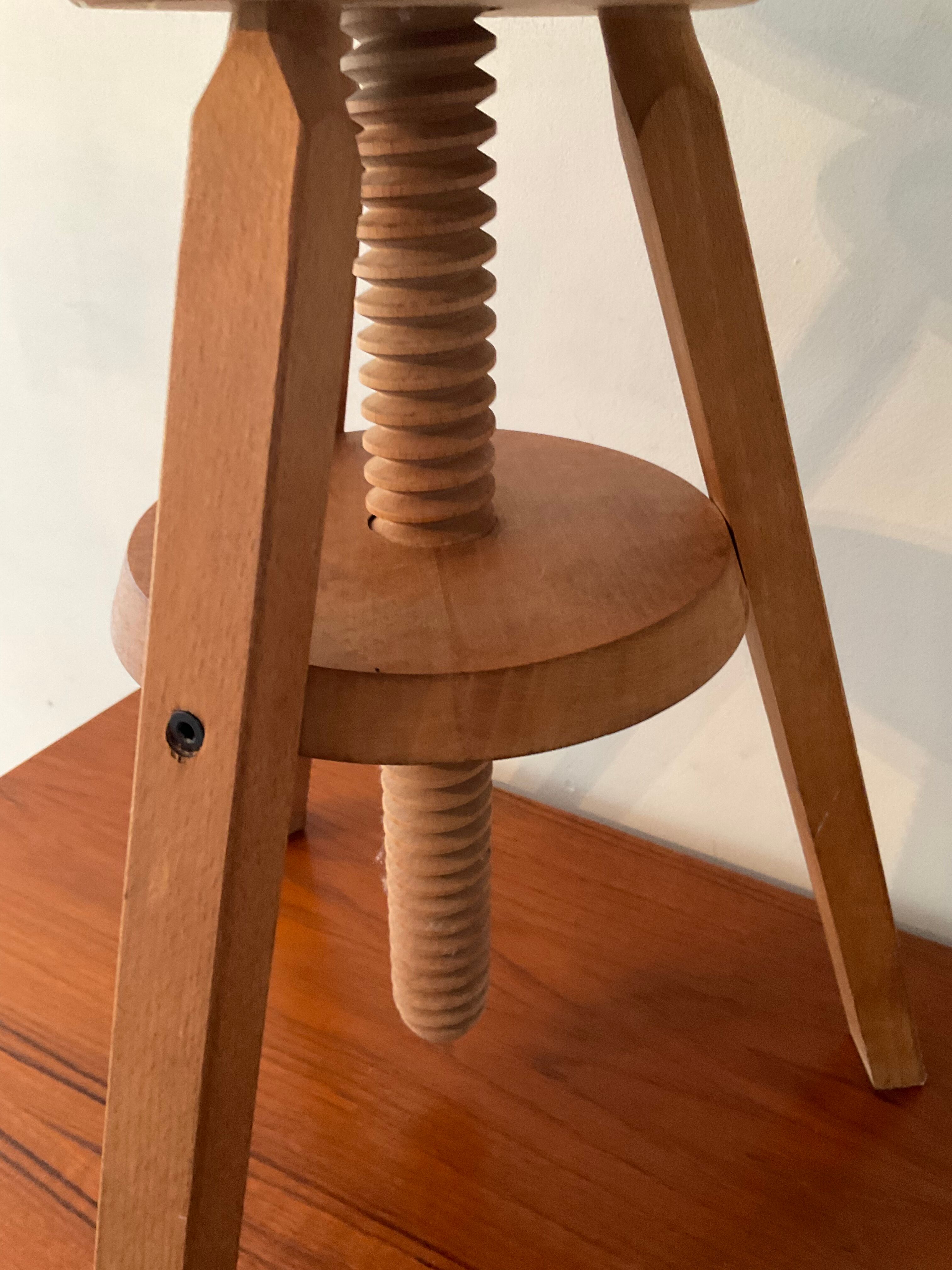 Vintage wooden tripod stool
