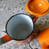 Lot of vintage orange enamelled coffee makers