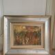 Modern painting, oil on wood panel, color and movement
