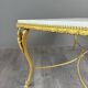 Coffee table in gilded bronze and marble, high-quality decorative work,
