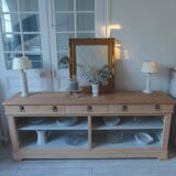 crafted dresser in raw solid wood.