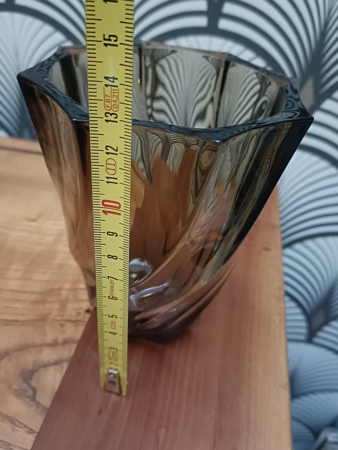 Vase verre fumé vintage