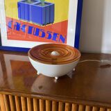 Lampe de table en verre orange Space Age, France 1970