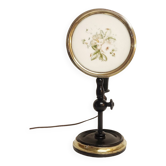 Table lamp in wood and brass. France, 1940s.