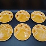 Set of 6 Vallauris AM terracotta plates signed Foucard-Jourdan