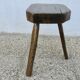 Tabouret de ferme tripode, assise hexagonale, bois massif, années 50-60