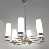 Brass and opaline chandelier