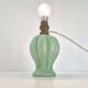 Vintage 1950s opaline glass table lamp in iridescent green 50s 1950s