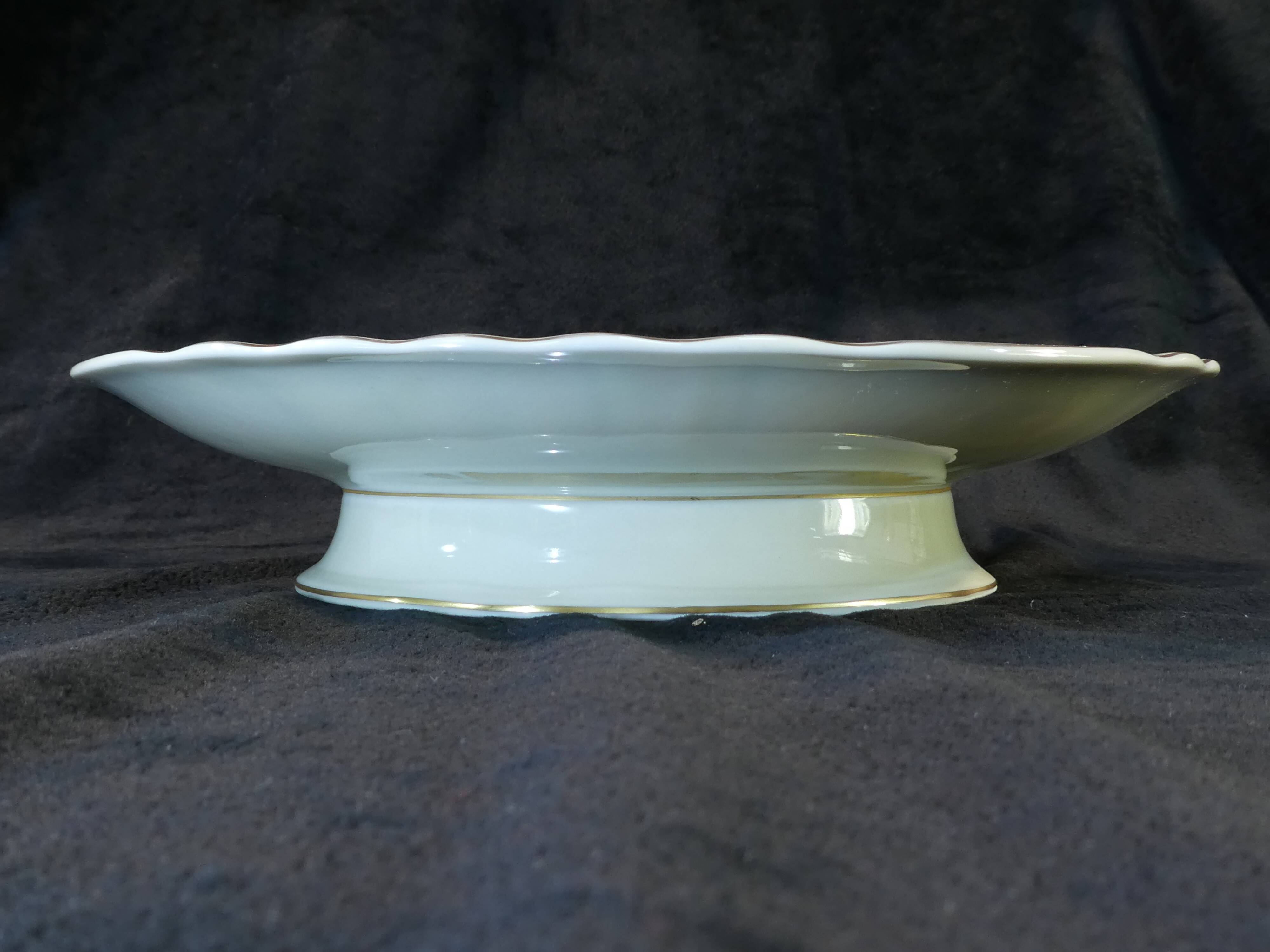 Compotier en porcelaine bernardaud limoges décor fleur rose / pourpre