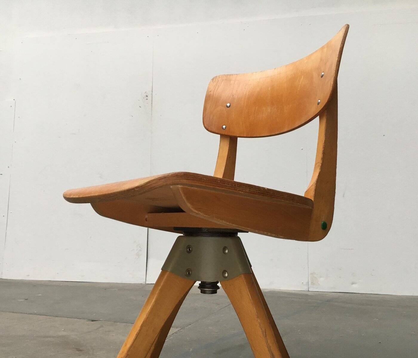 Mid-century German wooden swivel chair for children by Casala