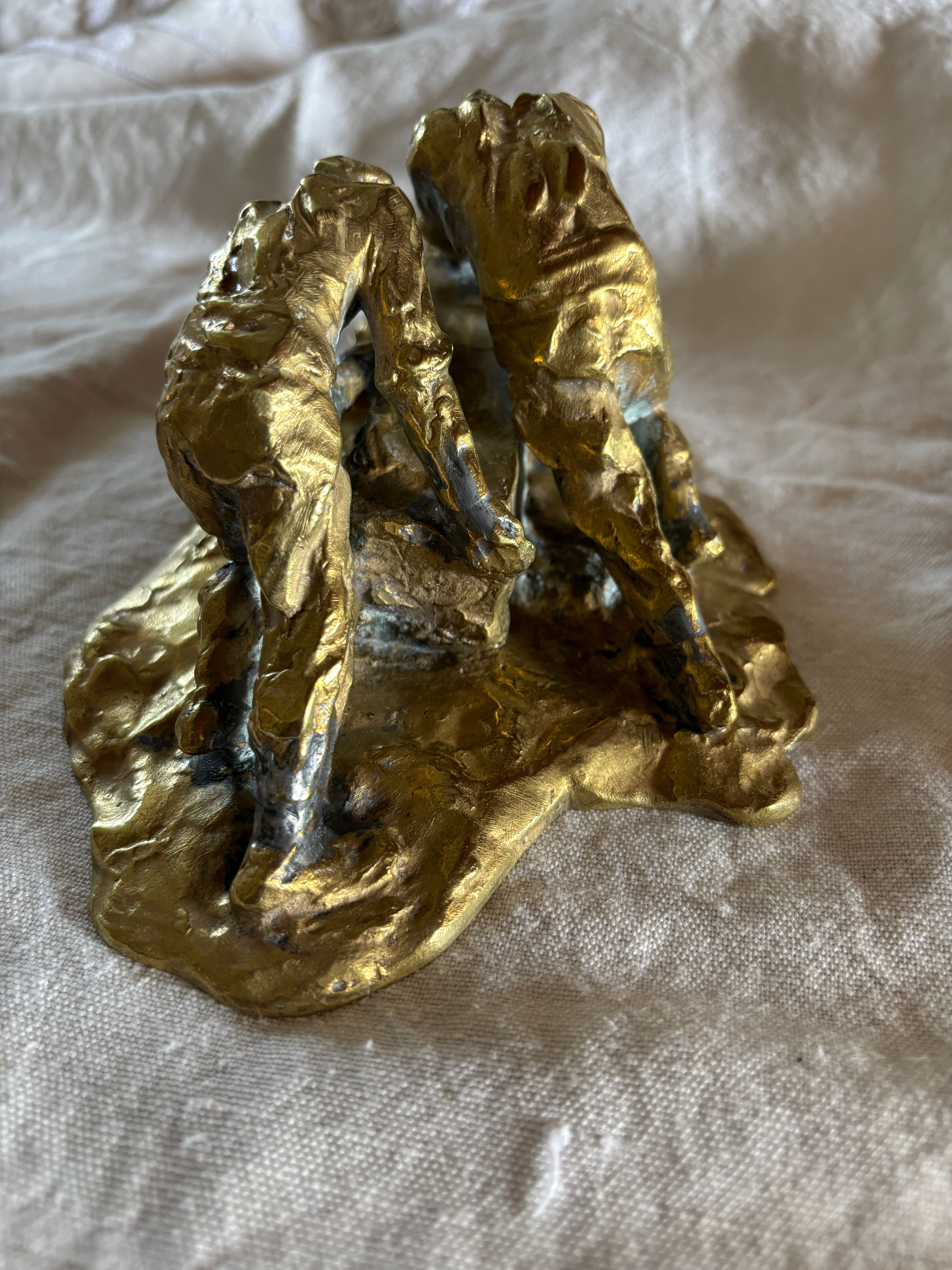Sculpture brutaliste en bronze