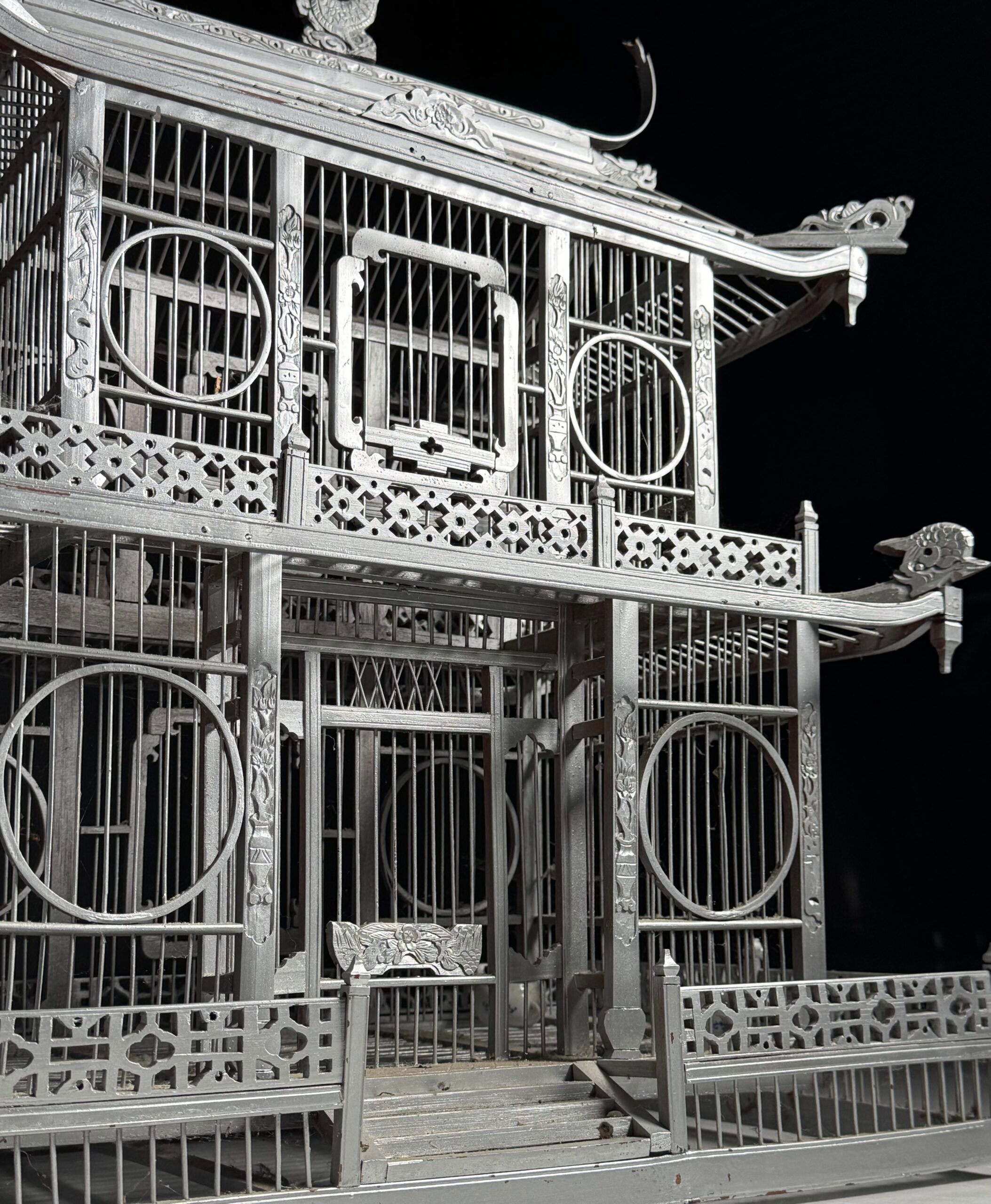 Asian style birdcage wood