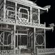 Asian style birdcage wood