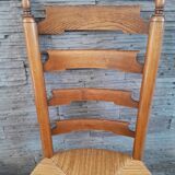 Set of 4 old Picardie straw chairs