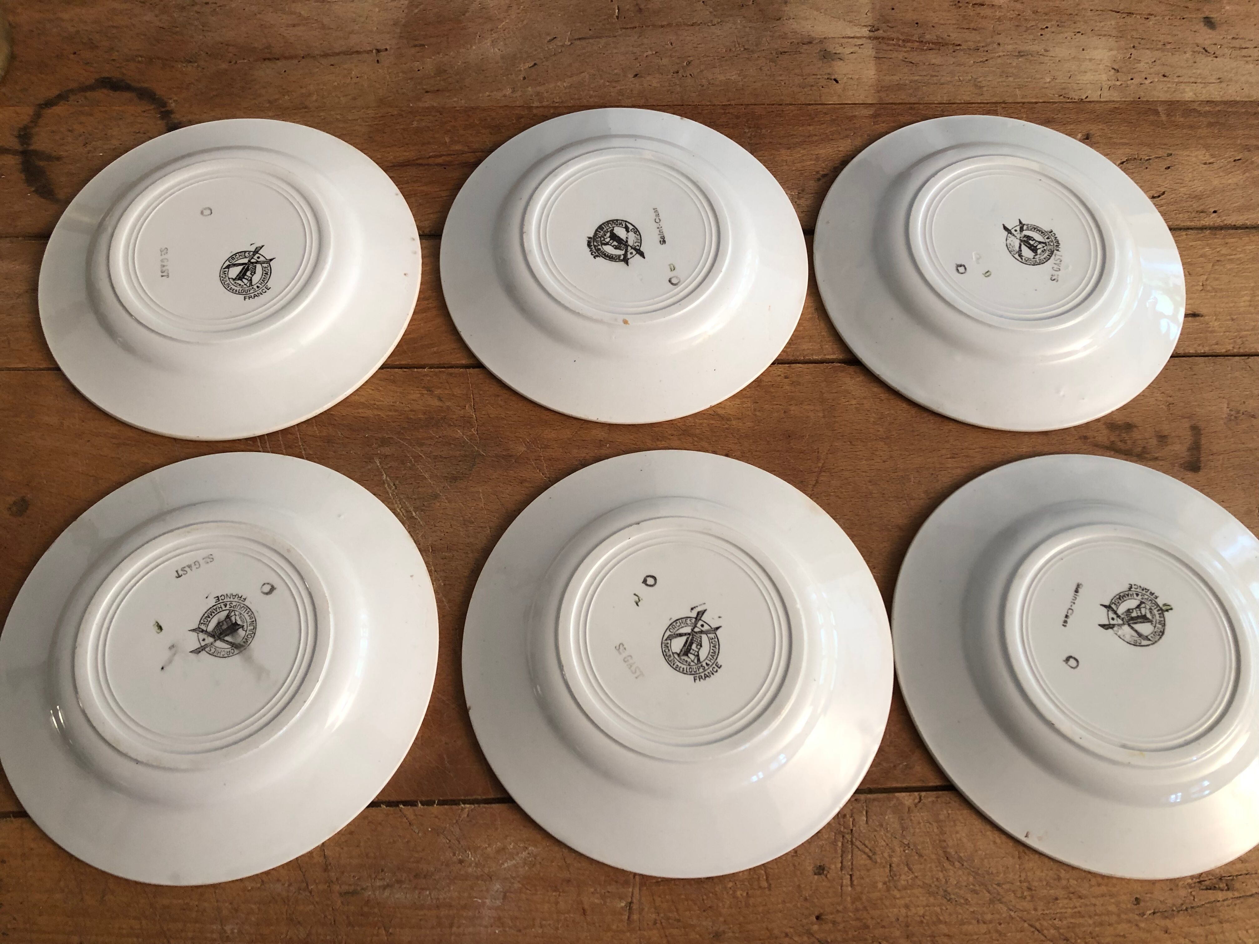 Service 6 plates vintage earthenware