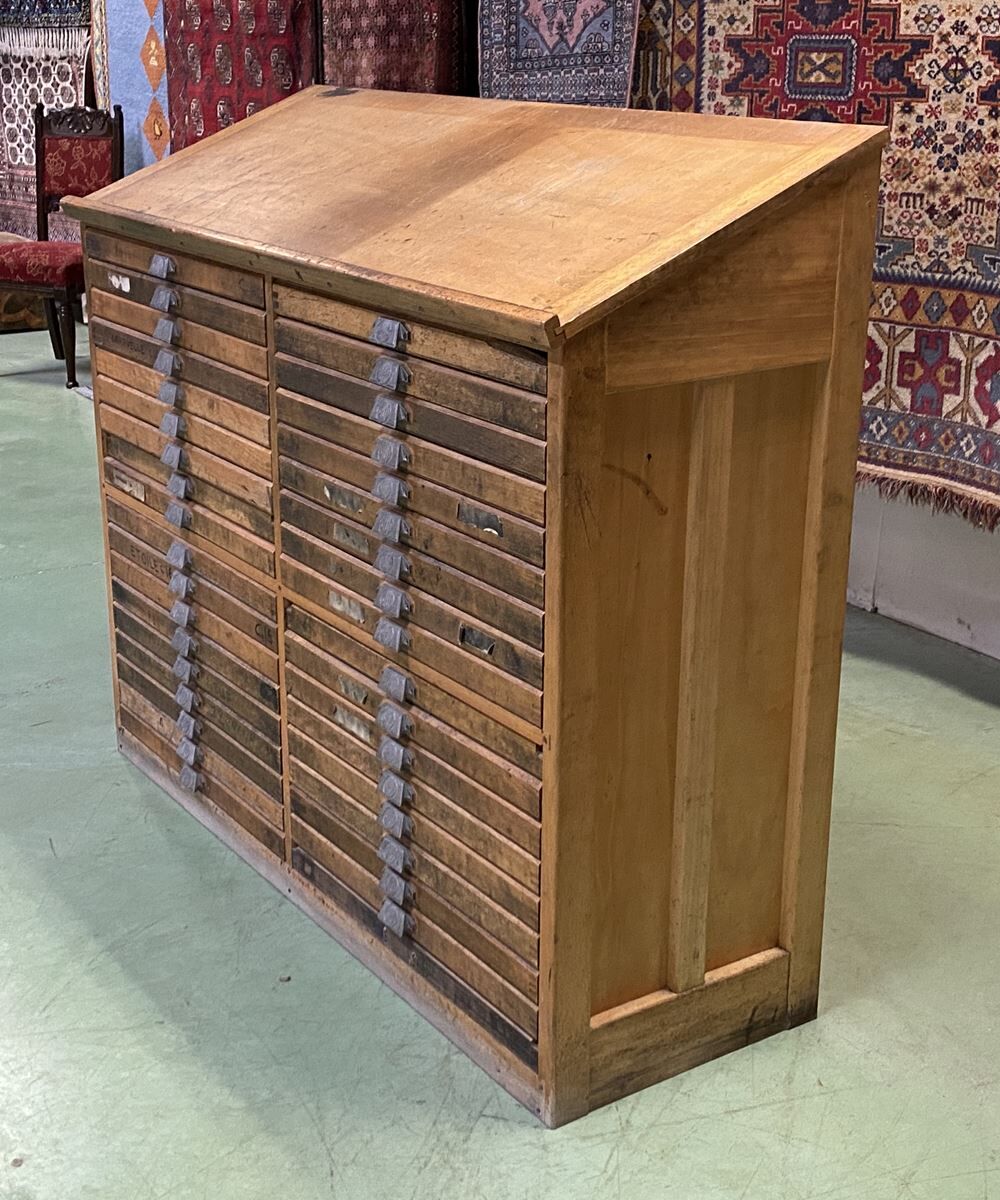 Double oak printer furniture from the 1930s