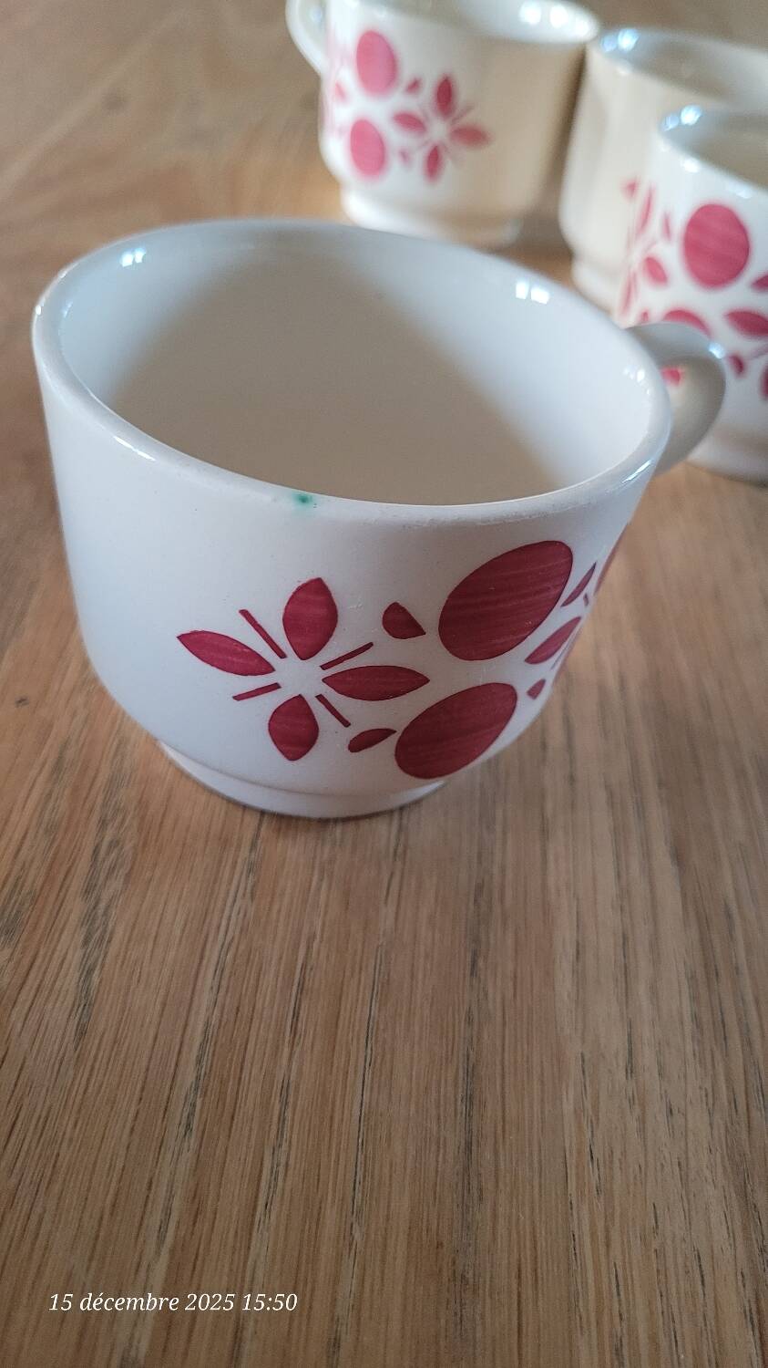 5 antique coffee cups