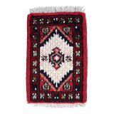 Tapis vintage du Moyen-Orient Hamadan fait main en laine – 40 x 59 cm 1970s