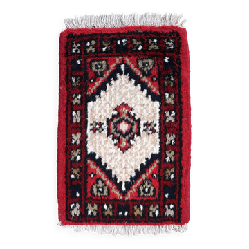 Tapis vintage du Moyen-Orient Hamadan fait main en laine – 40 x 59 cm 1970s