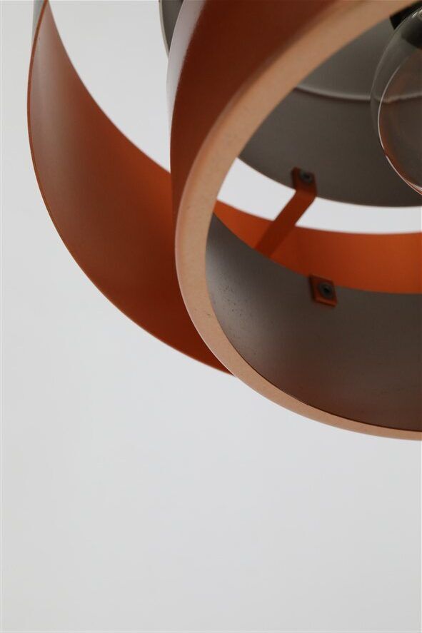 Set of 2 Fog & Mørup / Jo Hammerborg “Juno” pendant lamps / Mid-century Danish modern design / Copper / 1960s / 1970s