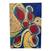 Huile sur carton composition moderne par François de Chabot 1960-70
