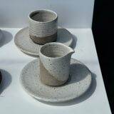 Modular Indonesian ceramic tableware service (6 elements + cups)