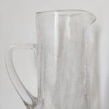 Pichet en verre  craquelé artisanal 24,5 cm